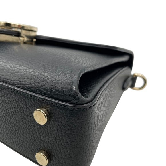 GUCCI Interlocking G 2-Way Handbag/Shoulder Bag in Black Leather with Gold Ha... - Picture 11 of 16